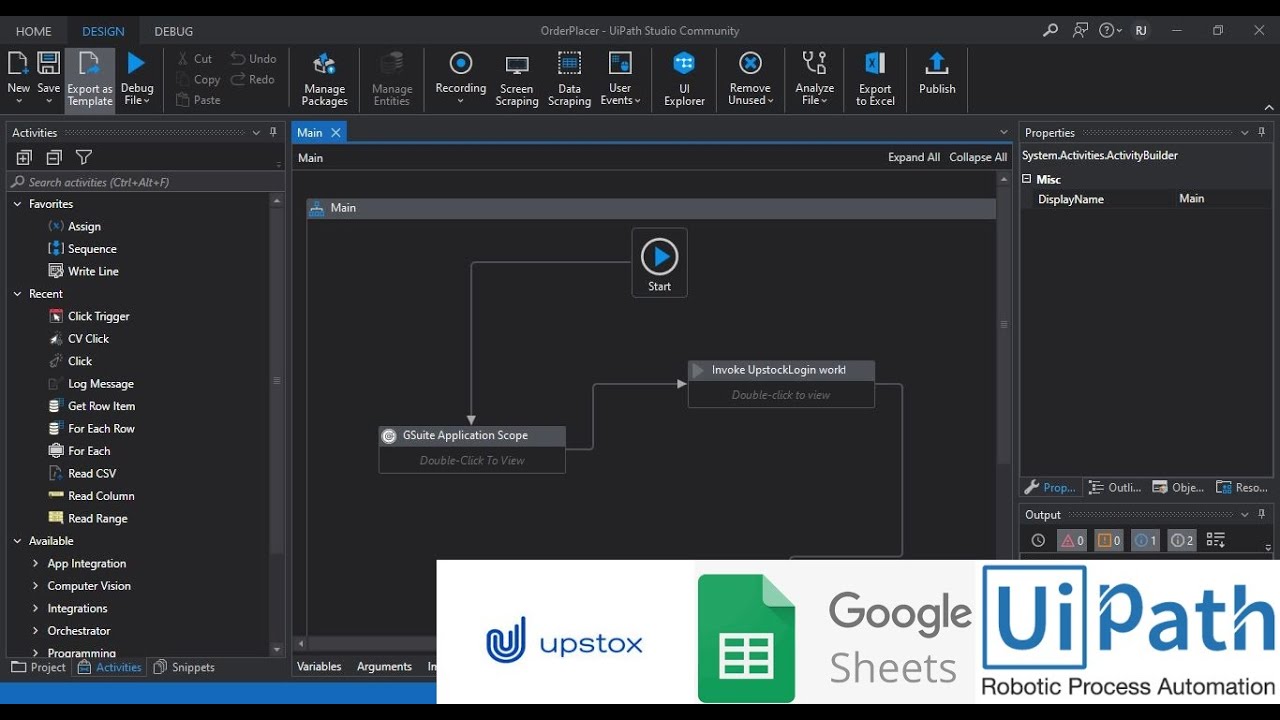 Uipath Software Bot Placing Upstox Buy & Sell Orders