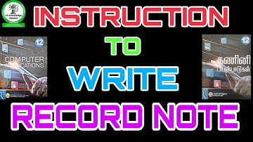 12th Computer Applications Instruction to write Record note English and Tamil Medium 2022