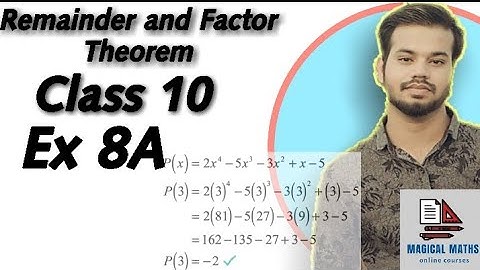 Remainder and Factor Theorems | Ex 8A | Class 10 | ICSE | Selina maths
