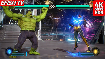 Hulk & Ghost Rider vs Nova & Thor (Hardest AI) - Marvel vs Capcom: Infinite | PS5 4K 60FPS