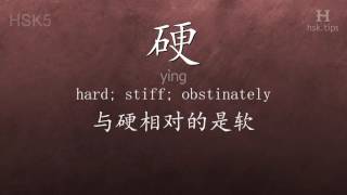 Chinese HSK 5 vocabulary 硬 (yìng), ex.1, www.hsk.tips screenshot 5