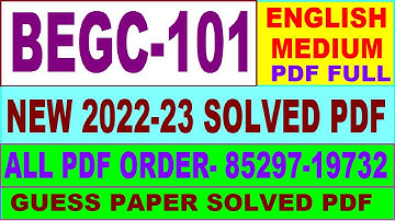 begc 101 solved assignment 2022-23 / begc 101 solved assignment in English / ignou ba english solved