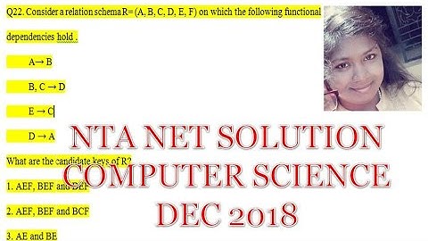 NTA UGC NET December 2018 Computer Science Paper Solution Q22