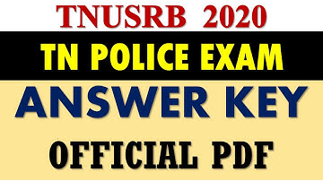 PC Exam Official Answer Key - TN Police Answer Key TNUSRB Answer Key காவலர் தேர்வு