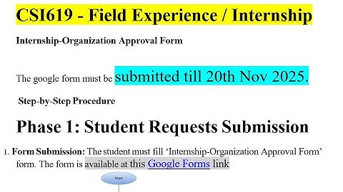 csi 619 vu| csi 619 internship|CSI619 Field Experience / Internship/ Organization Approval Form