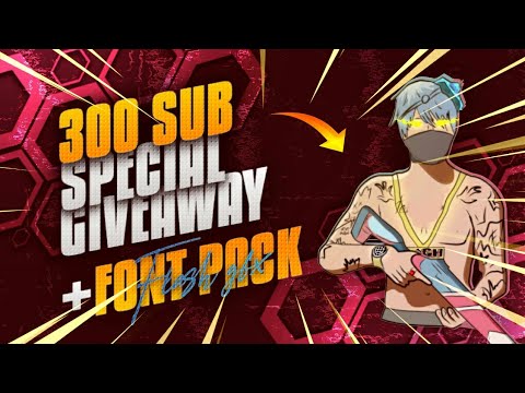  Free  Fire  Mascot  Logo  Giveaway and Font Pack  for 300 