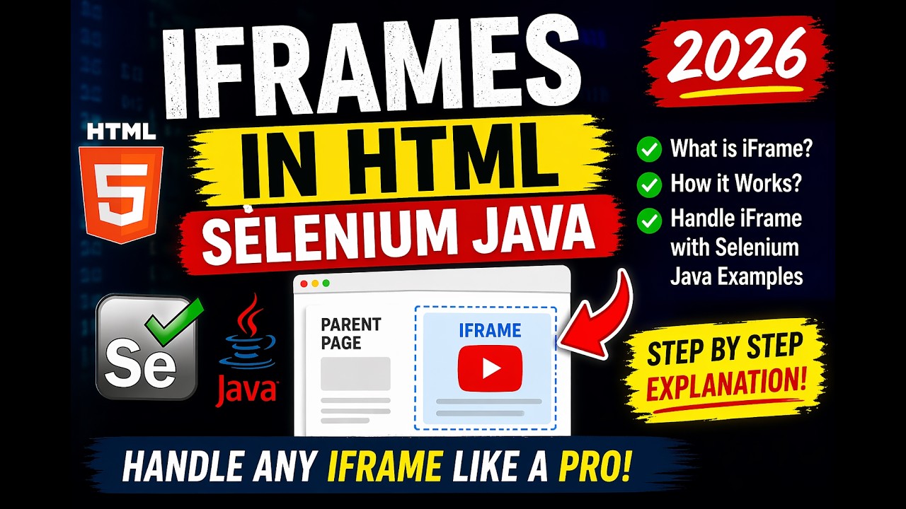 40. iframes in HTML (Selenium Java 2026) - YouTube