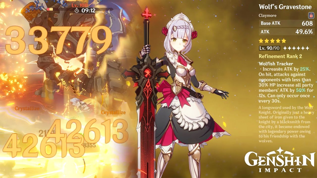 Genshin Impact - Noelle C6 & Wolf Gravestone R2 Floor 12 First Half Gameplay Showcase