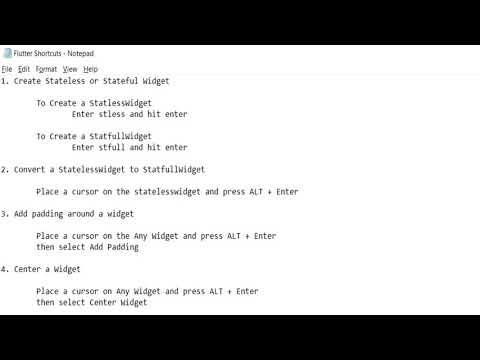 Flutter Important Shortcuts
