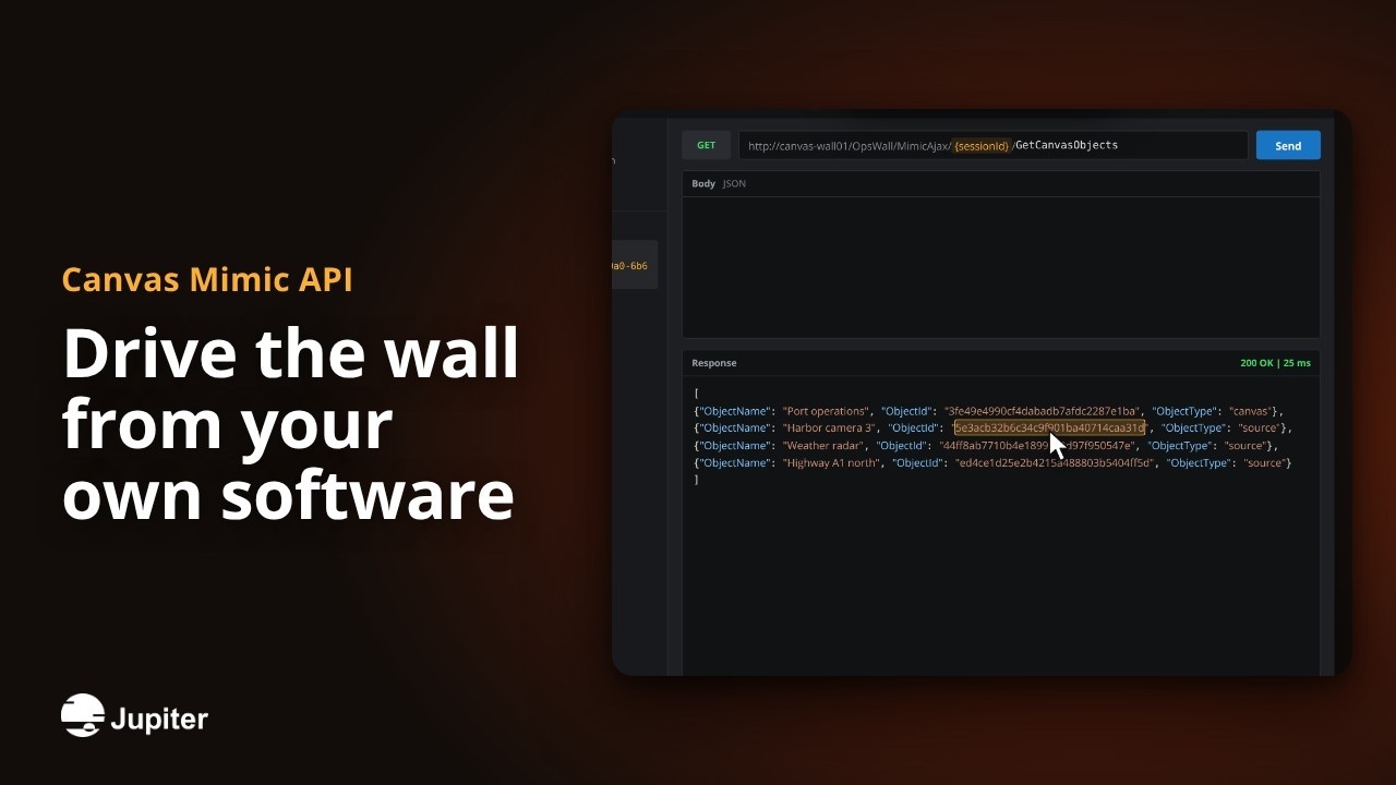 Drive the wall from your own software, Jupiter Canvas video