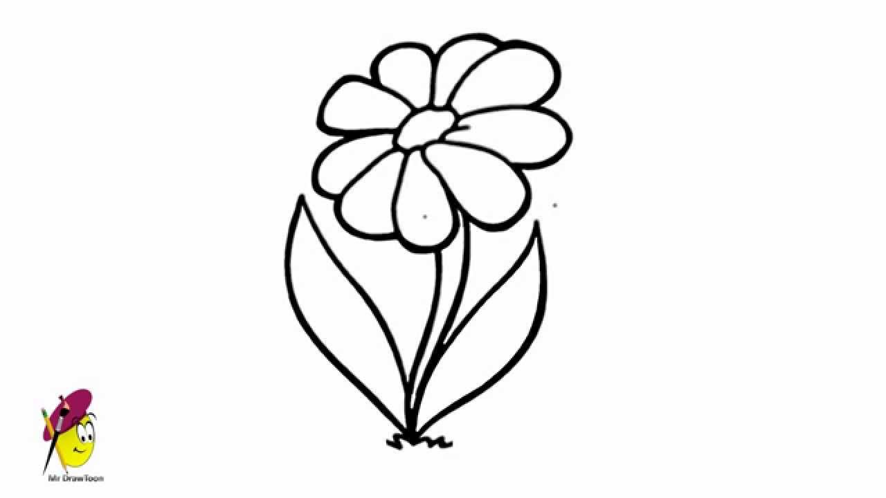 Simple Flower Drawing How to draw Flower Very Easy