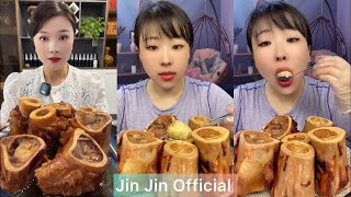 Mukbang bone marrow asmr- 牛骨髓 - 쇠고기 골수 - 牛骨髄 - thánh ăn tủy xương #528 Jin Jin Official