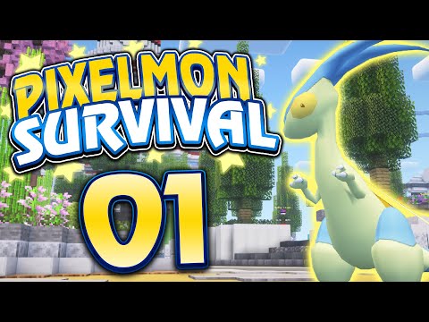 A LUCKY START! | Pixelmon Survival Day 1
