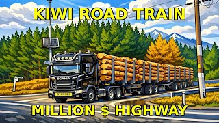 Kiwi Road Train Takes on NZ’s Million Dollar Highway! 🇳🇿🔥