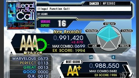 [DDR A] - Illegal Function Call no bar AAA FC 991,420 [SP-EXPERT 16] [new vertical orientation]