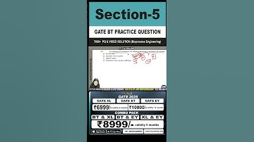 | GATE Biotechnology (GATE BT) PQs | Section 5: Bioprocess Engineering and Process Biotechnology |