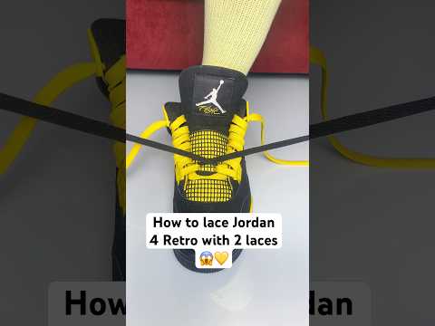 How to lace Jordan 4 Retro Thunder with 2 laces #foryou #lace #shoes #sneakers #jordan4 #vibes #fy