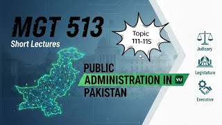 MGT 513 -PUBLIC ADMINTRATION IN PAKISTAN,SHORT LECTURE_01 TOPIC 111-115, FINAL TERM