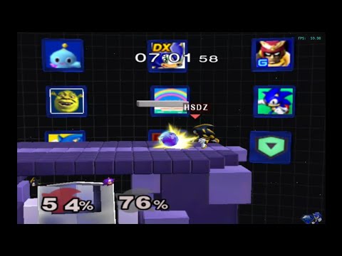 Super Smash Bros Melee (Ace Build/Dolphin Android) - Shadow (Me) Vs Sonic (CPU Lv9)