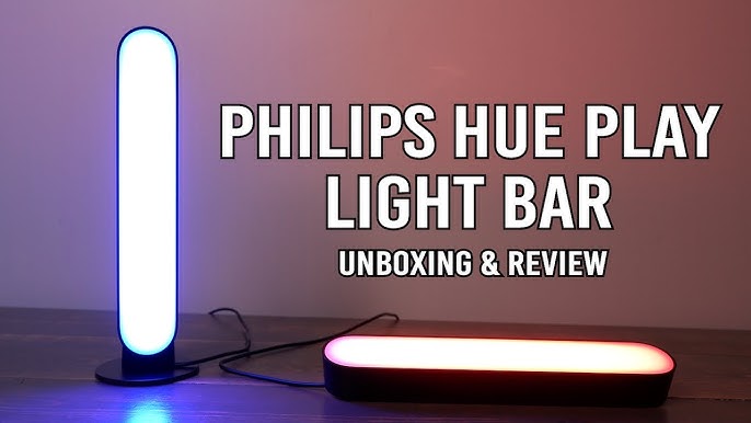 Philips Hue Play Starter Kit, Two Black Hue Play Light Bars, Hue Hub, and  Power Supply, Compatible with Alexa