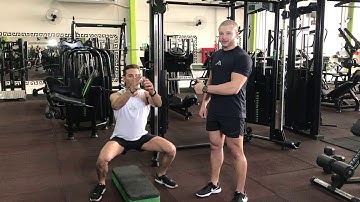 Explicação Agachamento com salto no step