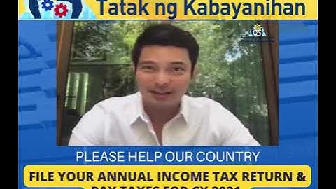 Watch famous actor, DINGDONG DANTES as he talks about the importance of paying taxes.