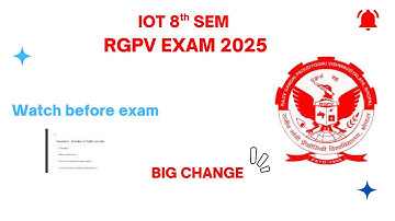 Internet of thing(IOT) Important Update  8th sem RGPV EXAM watch before Exam