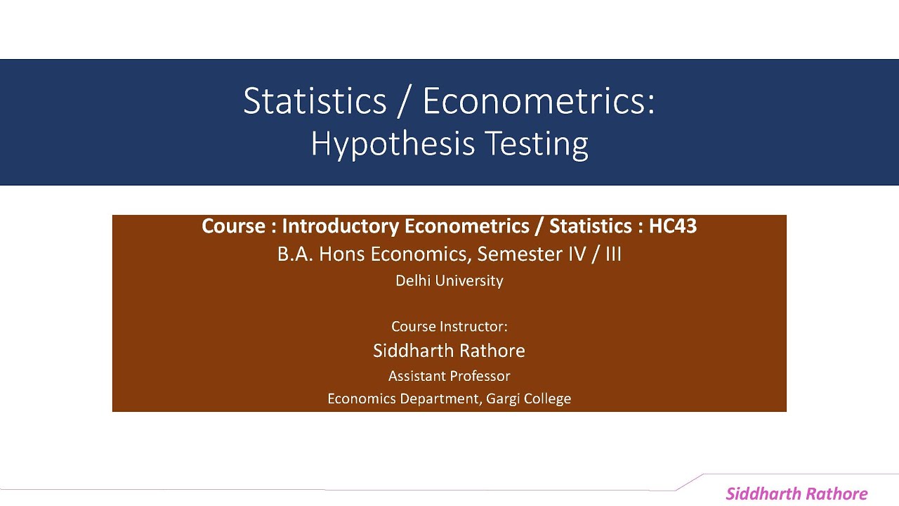 hypothesis testing in econometrics
