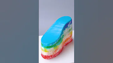 Rainbow Slide Cake Decorating Idea 