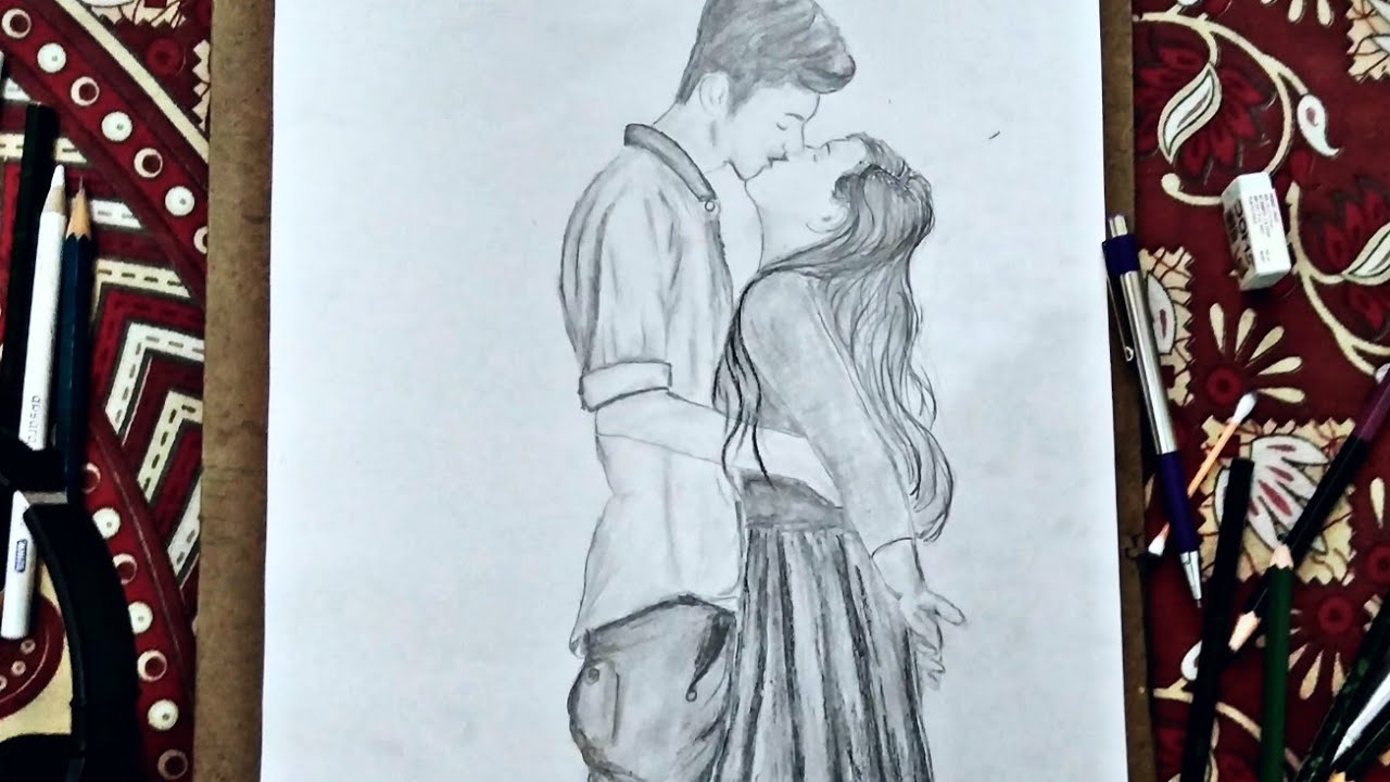 Pencil Drawing Of Kissing How To Draw Girl And Boy Kissing Lovely Couple Kissing You And Drawing Youtube