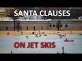 Santa Clauses Ride Jet Skis in St.Petersburg Деды Морозы на гидроциклах Неве и панорамы Петербурга