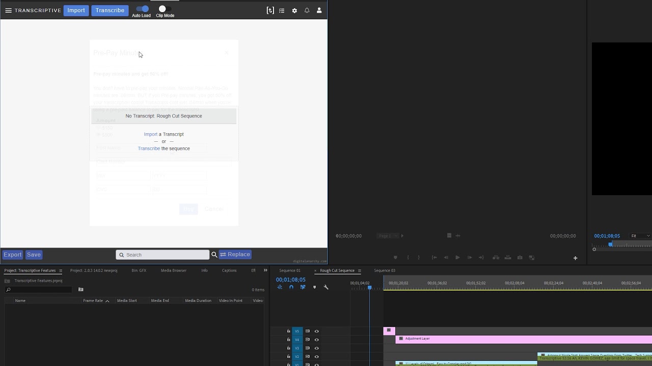 Transcriptive 2.0 Features PrePay Minutes YouTube