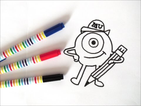 マイク マイク ワゾウスキ の描き方 モンスターズ インク ディズニーキャラクター How To Draw Mike 그림 Youtube