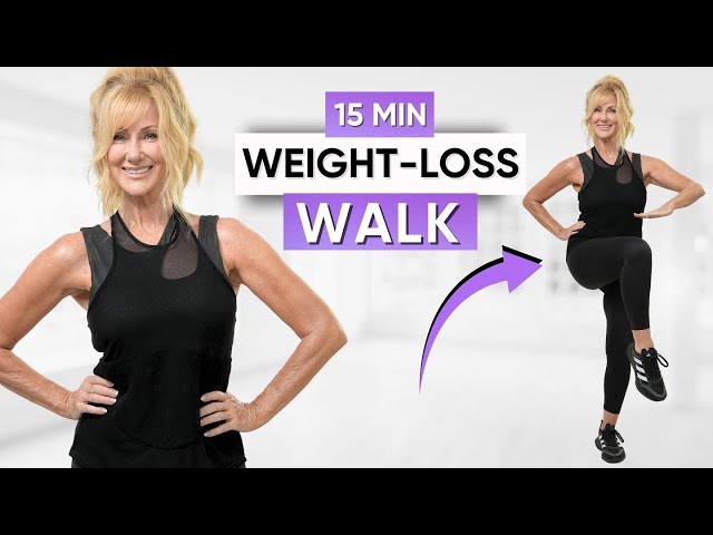 Best Walking Exercise For Weight loss - 15 Minute Walk At Home Women Over 50! class=