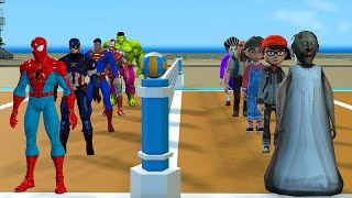 Game 5 Superheroes pro|Spiderman volleyball vs Ironman challenge, Captain America, batman,venom,Hulk