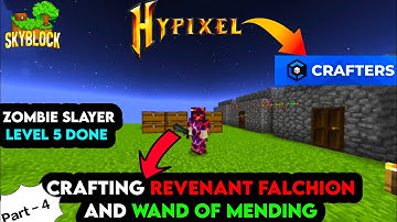 💯 Crafting REVENANT FALCHION and WAND OF MENDING | Hypixel like skyblock PE | CRAFTER MC | Part - 4
