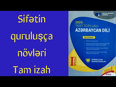 Sifətin quruluşca növləri.Azərbaycan dili test toplusu