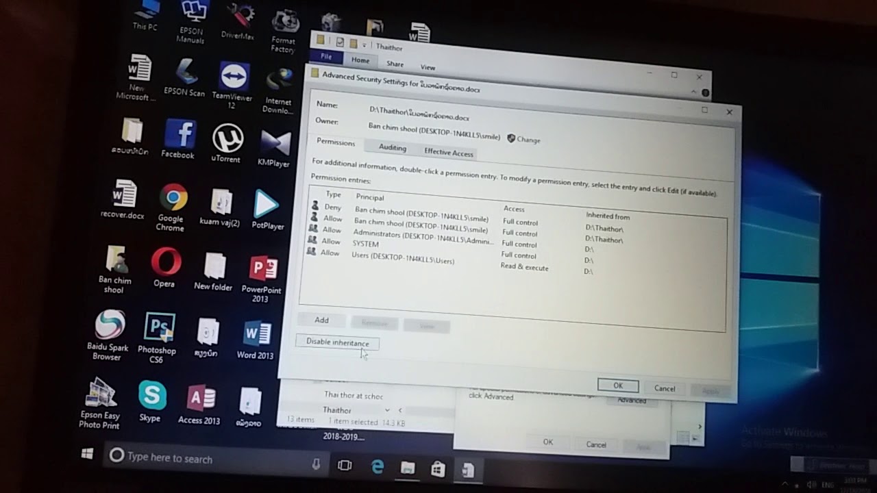 hmong-windows-10-turn-off-inheriting-permissions-youtube