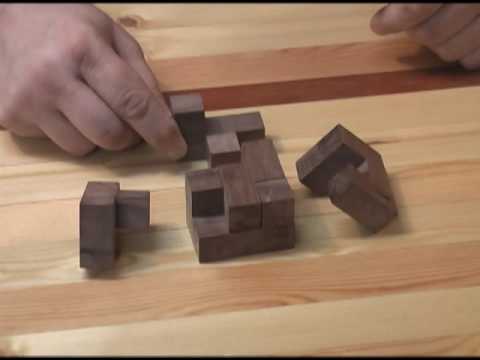 Wooden Burr Puzzle Cube Solution - 12 Piece Cube Puzzle 