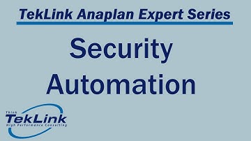 Security Automation in Anaplan