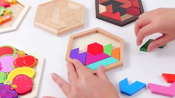 Challenge your mind: hexagon tangram #puzzle for brain teasers and #family fun!