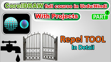 how to learn corel draw-(Repel Tool) full training course tutorial-Part 7 urdu/hindi 2018