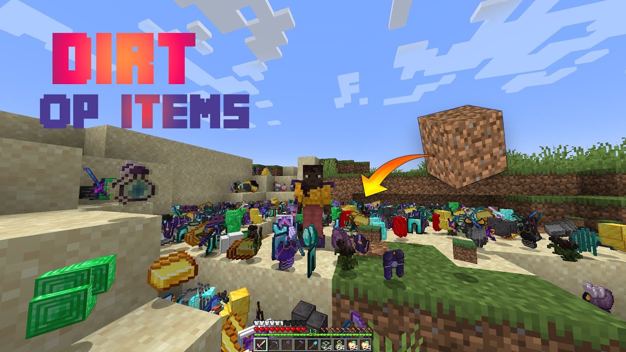 MINECRAFT ! BUT DIRT GIVES YOU OP ITEMS || NOOBDE Gaming || - YouTube
