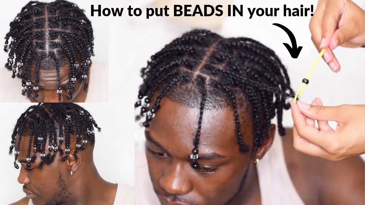 How to put BEADS in your hair! | Men's Box Braids Tutorial - YouTube