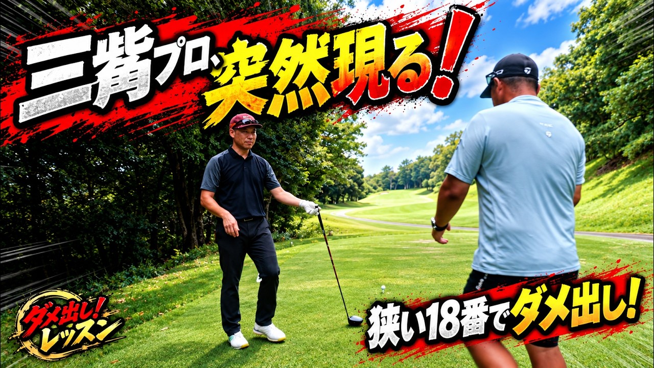 【ダメ出し！レッスン】三觜プロが突然現れた！ 狭い18番で曲げる人をその場で徹底修正