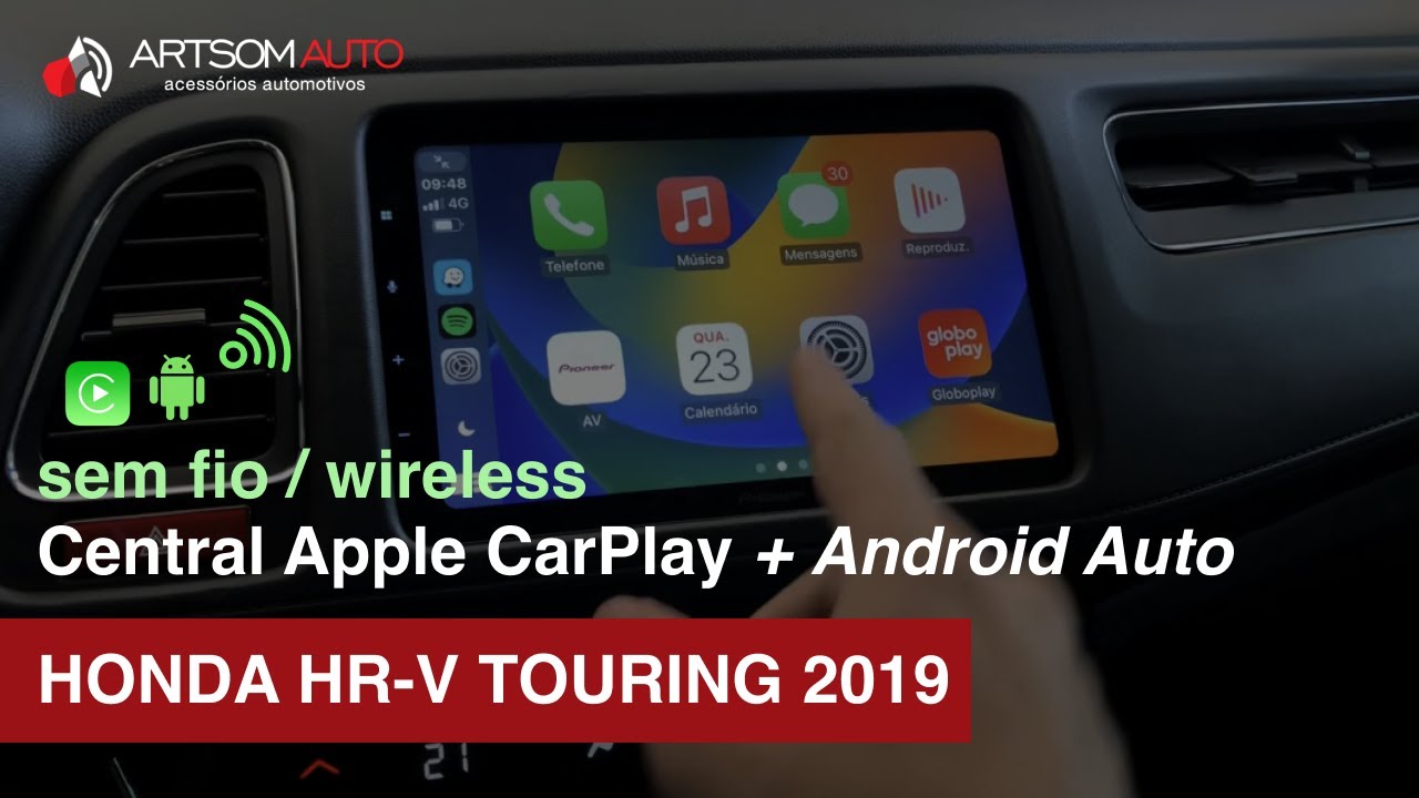 Honda HRV Touring 2019 🔊 Central Pioneer 9” com Apple CarPlay e