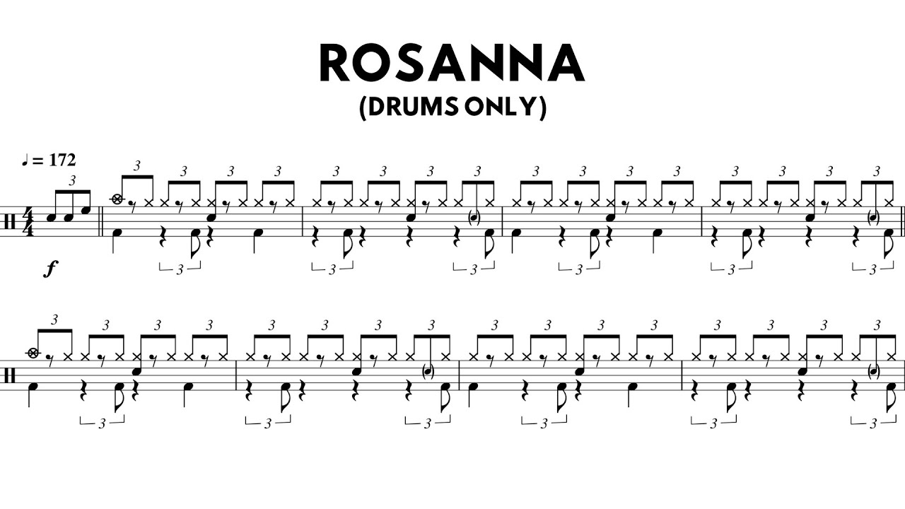 Master Jeff Porcaro's Drumming: 'Rosanna' Full Transcription (Drums Only) 🥁