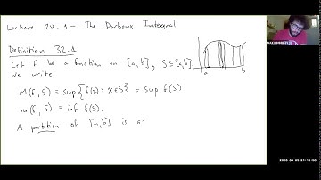 Lecture 24.1 - The Darboux Integral