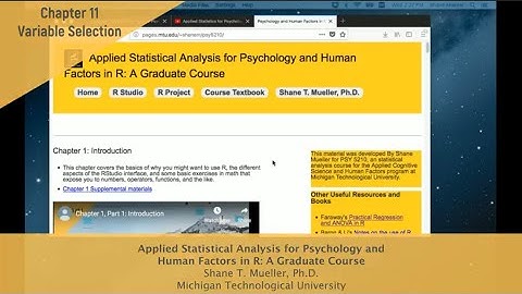 Chapter 11: Variable Selection in Linear Regression