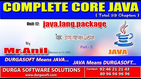 Core Java -java.lang.package- String Interviwe questions Part-5